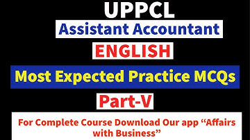 Most Expected Questions (Part-5) || English || UPPCL Assistant Accountant Exam 2023 #uppcl