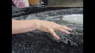 Indoor Shag Bedroom Area Rug In Grey with Black By Rug Addiction screenshot 5