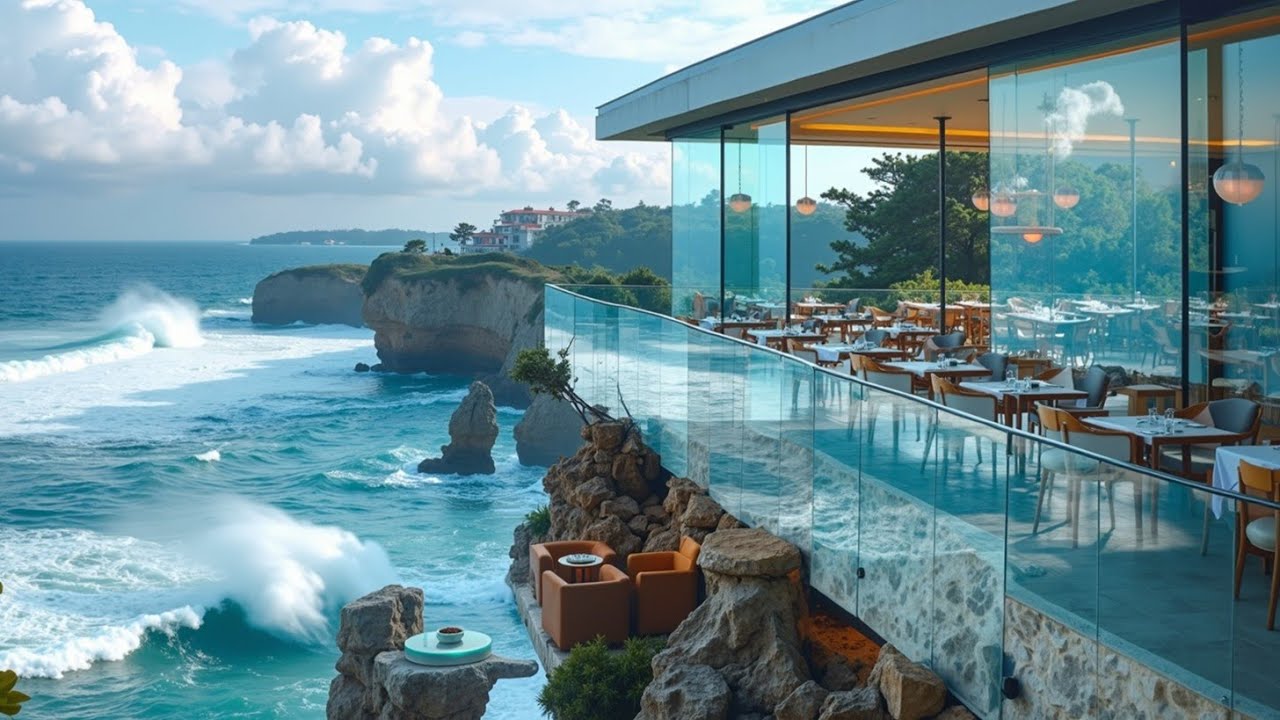 Расслабляющий босса-нова кофе и океанские волны для учебы и фокуса 🌊