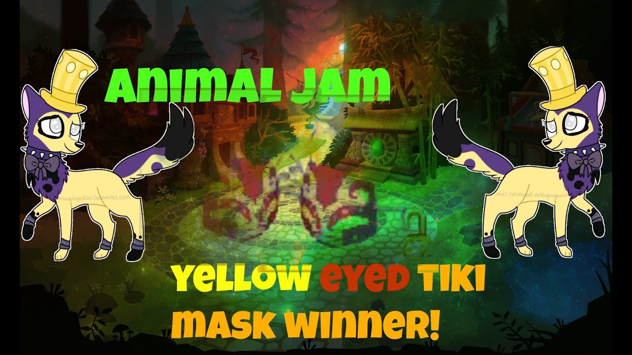 Animal Jam Yellow Eyed Tiki Mask Winner! YouTube