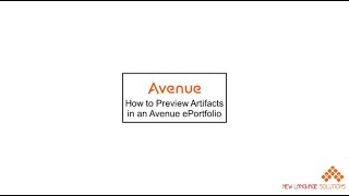 Information How to Preview Artifacts in an Avenue ePortfolio   Video Tutorial News