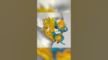 Free style golden Oni mask 3D sculpted in Nomad on m2 iPad Pro 16gb ram