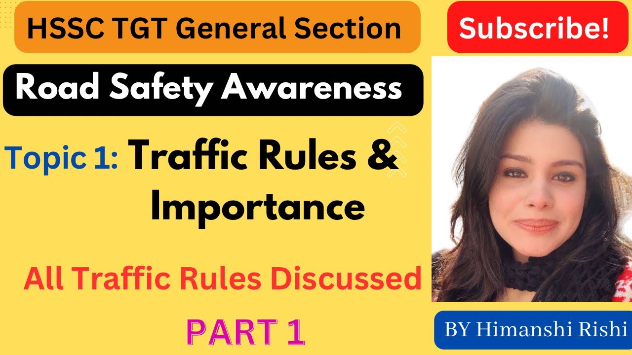 Traffic rules(यातायात नियम) for HSSC TGT Exam Road Safety Awareness