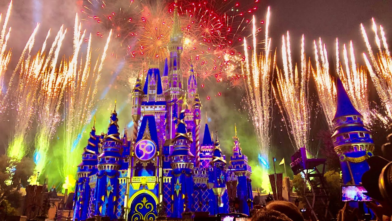 disney castle fireworks