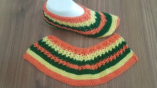 Very Easy New Born Booties Slippers Knitting Patterns Çok Kolay Iki Şi̇şle Örülen Pati̇k