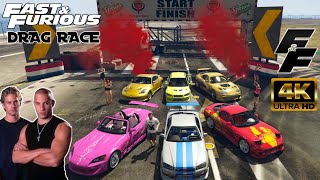 GTA 5 - Fast and Furious cars Drag Racing with Michael! (Airport Car Meet) [4K UHD] screenshot 2