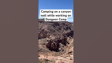 Camping on a canyon wall while working on #dungeoncamp #gamedev #nomadic #indiegame