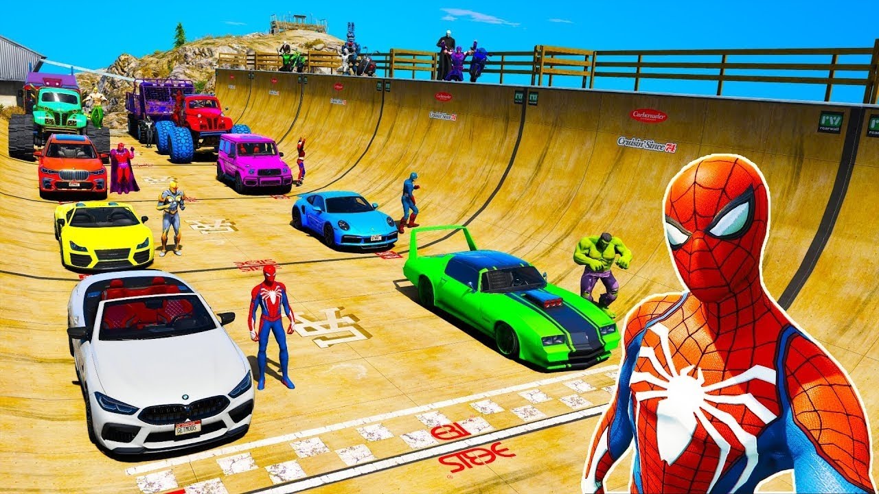 Superhero Car Stunts Mega Ramp Racing - Impossible GTA STUNT 