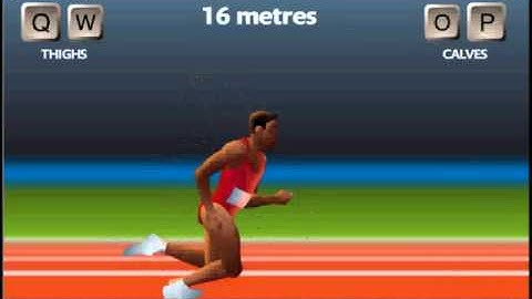 QWOP man trips on hurdle