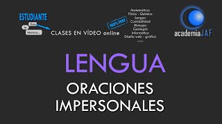 Las Oraciones Impersonales - Análisis Sintáctico Lengua Española sintaxis - academia JAF