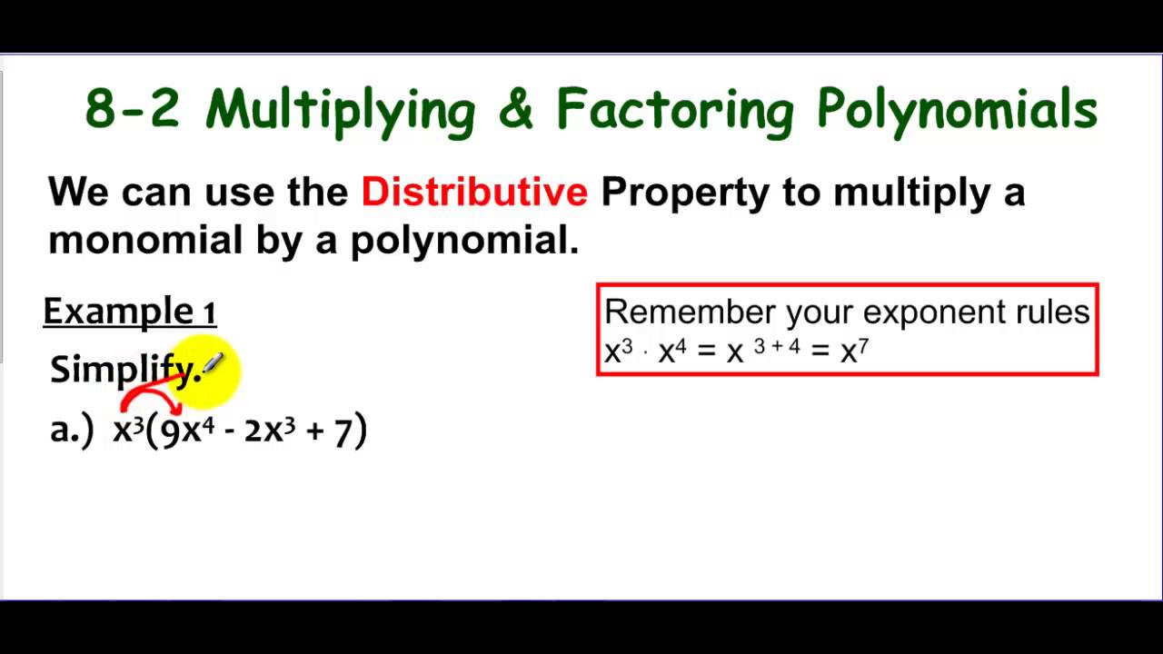math tutoring jobs 8-2 Example 1 Multiplying a Monomial and a Polynomial