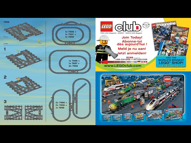 LEGO instructions - City - Trains - 7996 - Train Rail Crossing - YouTube