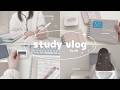 study vlog ⋆𐙚₊⊹|雲が多い日の引きこもり勉強vlog☁️|春カラー文房具🌸