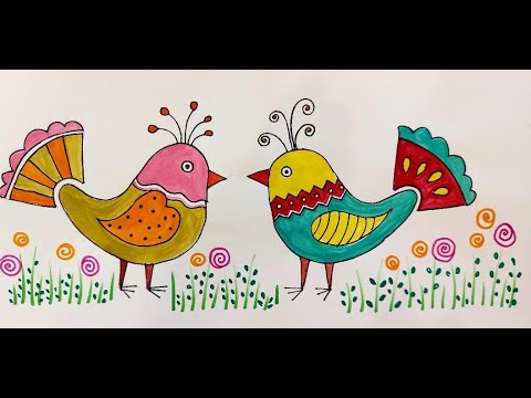 Lord Krishana Painting || Indian Folk Art with Poster color || easy step  @pallavidrawing - YouTube