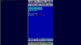 C program to Find the addition / Sum of two Numbers | C Programming #shorts