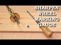 Sharpening and replacing a wheel marking gauge cutter