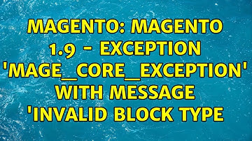 Magento: Magento 1.9 - exception 