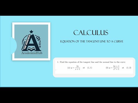 Equation of the Tangent Line to the Curve || Calculus || - YouTube
