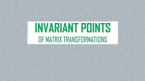 Invariant Points of matrix transformations