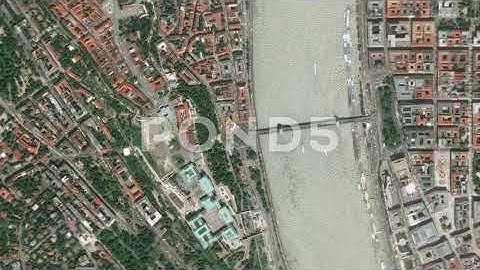 Earth zoom in from space and focus on Hungary, Budapest.