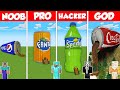 COLA SODA DRINK HOUSE BUILD CHALLENGE - Minecraft Battle: NOOB vs PRO vs HACKER vs GOD / Animation