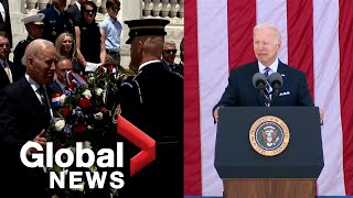 Memorial Day: Biden pays tribute to America's fallen troops in speech at Arlington cemetery