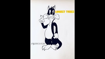 How to Draw Sylvester cat Step by Step | Looney Tunes