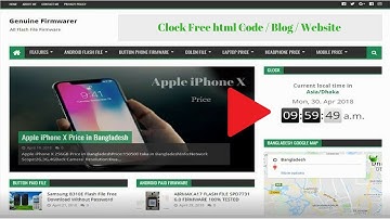 How To Add Clock Website / Blog | Free HTML Code | Tech forest