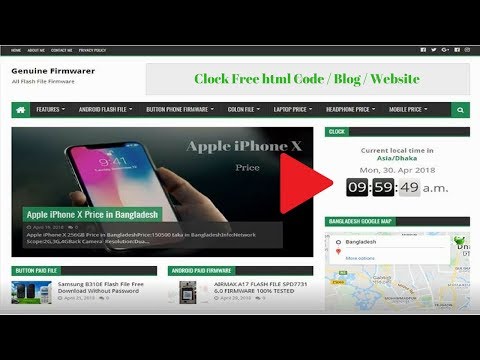 How To Add Clock Website / Blog | Free HTML Code | Tech forest