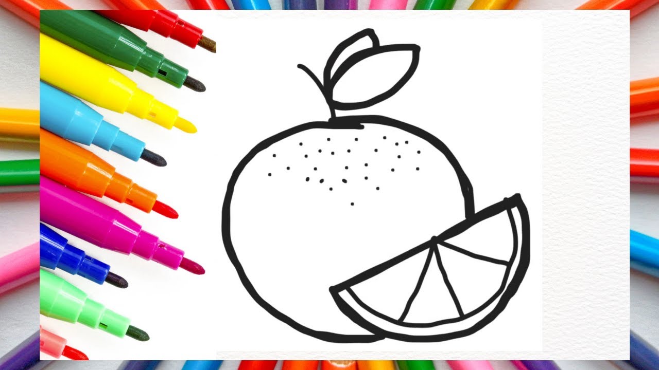 How to draw orange drawing videos easy for beginners step by step - YouTube