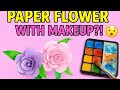 DIY Paper Flower Using Eyeshadow | Unique Paper Craft Idea for Home Decor 🌸💄
