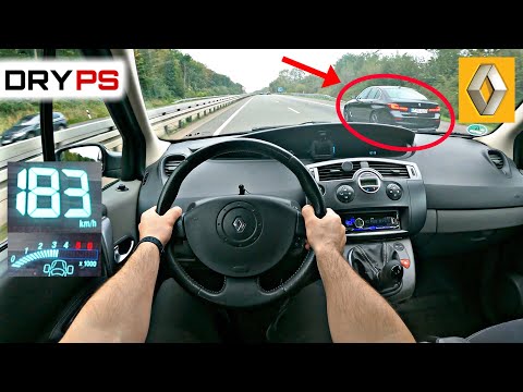 Renault Scenic II 1.9 dCi - TOP SPEED DRIVE on GERMAN AUTOBAHN - POV