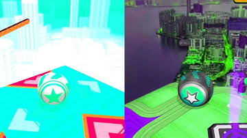 GyroBalls3d vs Going Balls Speedrun Race compitison ios Android new update Gameplay.