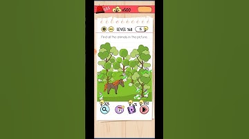 Brain test level 168 solution / find all the animals in the picture