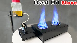 2 in 1 Used Oil Stove used fan 12 Voltage to replace gas | DIY Waste Oil Burner Stove