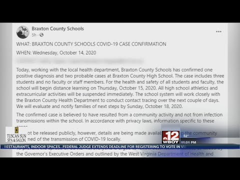 1 confirmed case at Braxton County High School