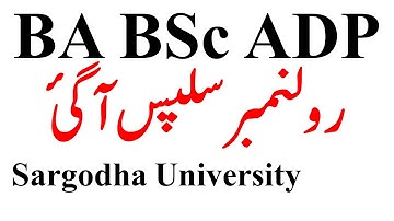 BA BSc ADP Part 1 & 2 Annual 202 Roll No Slips Download - Roll No Slip Upload Sargodha University