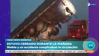 Impresionante: camión quedó colgando en los Caracoles de Chile
