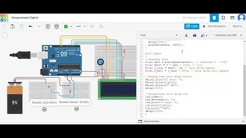 Simulasi Arduino menggunakan TinkerCAD - Amperemeter Digital