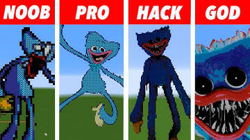 Pixel Art (NOOB vs PRO vs HACKER) HUGGY WUGGY in Minecraft