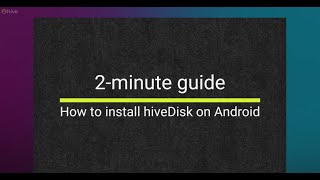 How to create an account on hiveDisk for Android