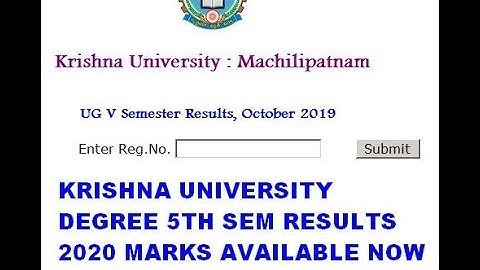 KRU  DEGREE 5th SEM  RESULTS 2020 | KRISHNA UNIVERSITY DEGREE 5TH SEM RESULTS