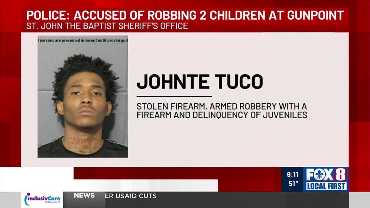 Suspect accused of robbing 2 children at gunpoint, St. John sheriff ...