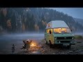Mountain River &amp; Old Camper: Solo Vanlife Getaway | Sounds of Camping | ASMR |
