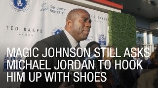 Famous Magic Johnson Still Asks Michael Jordan to Hook Him Up with Shoes Profile