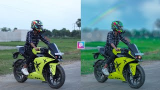 Biker Photo Editing Tutorial Step by Step in PicsArt | Rainbow Photo Editing | SK EDITZ