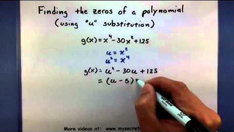 Pre-Calculus Finding the zeros of a Polynomial using u subs