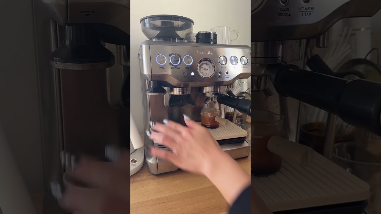 honey sea salt latte using breville ☕️🍯measuring out my shots has made all the difference! 