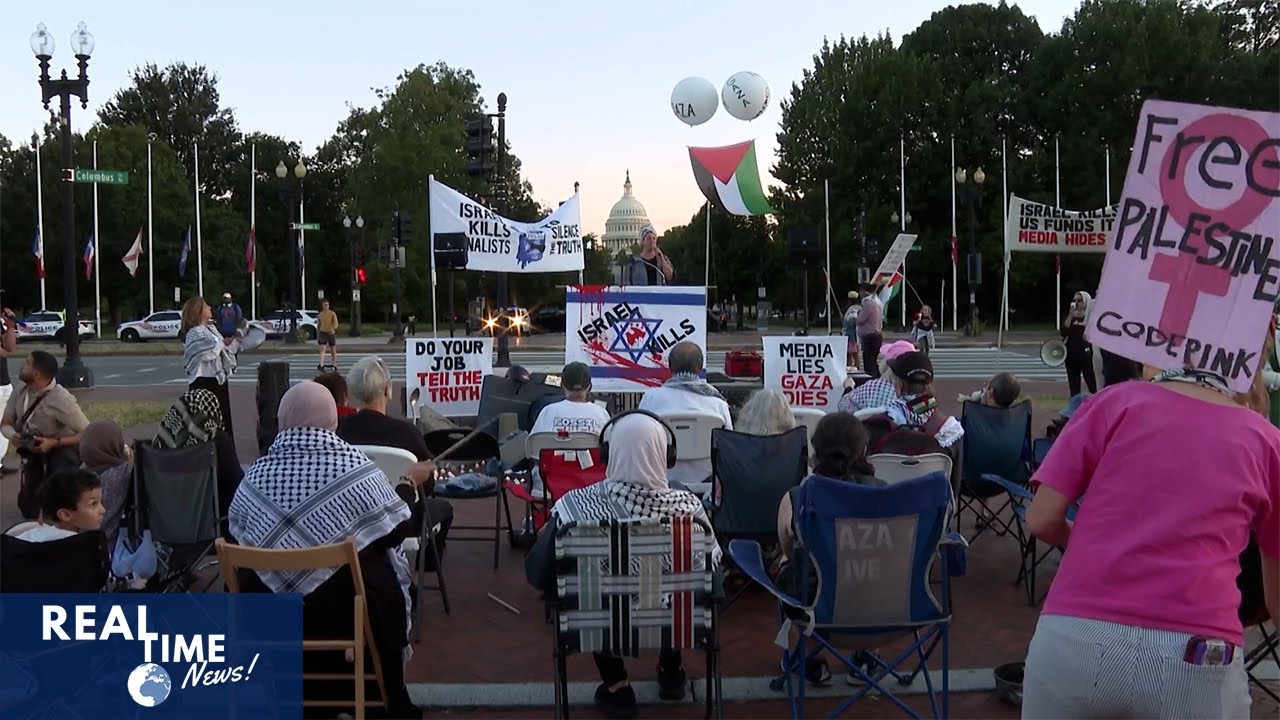 Activists Protest in Washington D C  Against Israeli Strikes on Gaza