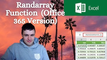 How to use Randarray function in excel (office 365 version)